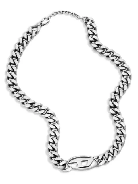 Diesel Oval D curb-chain necklace Women 0114