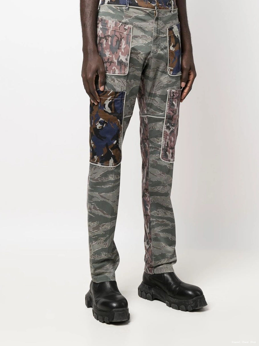 Affordable trousers Diesel camouflage-print Men straight-leg 0224