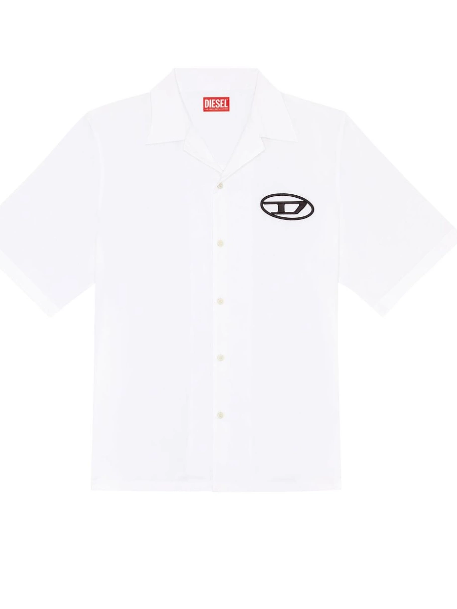 Affordable Diesel shirt Men logo bowling embroidered 0212