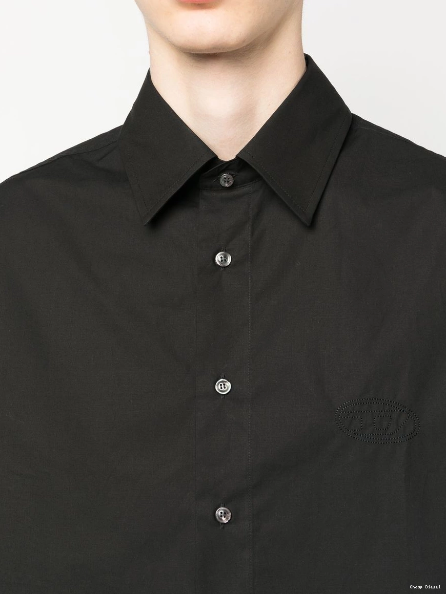 Affordable Diesel detail embroidered-logo shirt Men 0219