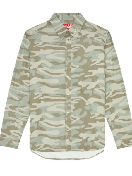 Affordable shirt poplin Diesel camouflage-print Men 0217