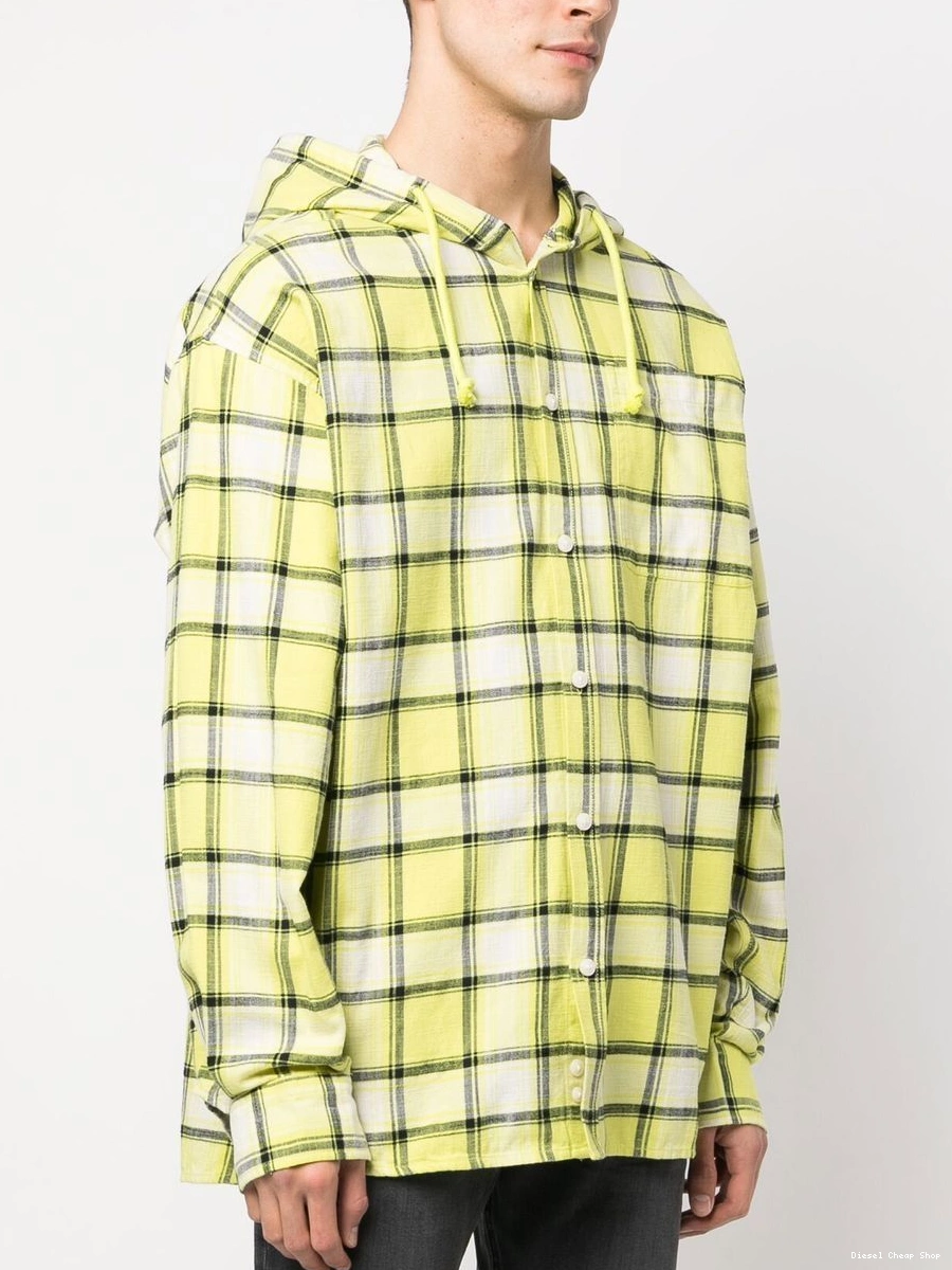 Cheap checked Men jacket Diesel shirt 0214