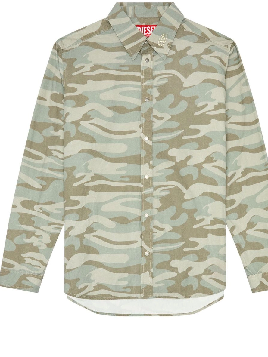 Affordable shirt poplin Diesel camouflage-print Men 0217