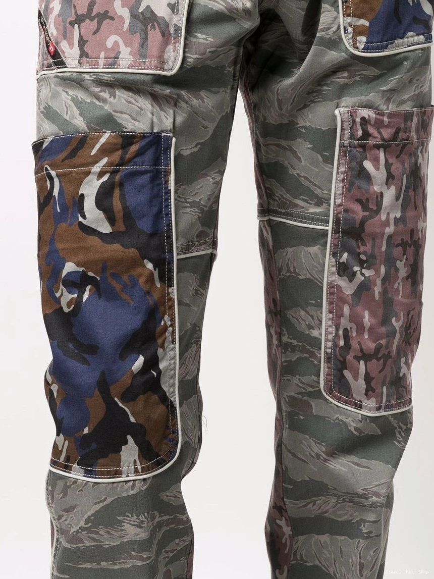 Affordable trousers Diesel camouflage-print Men straight-leg 0224