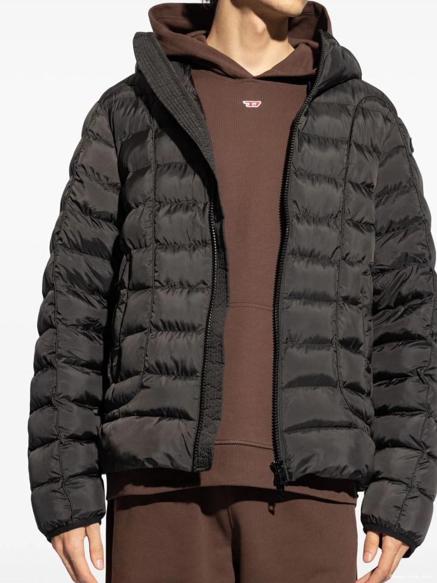 Affordable Men Diesel logo-applique puffer W-Stone jacket 0221