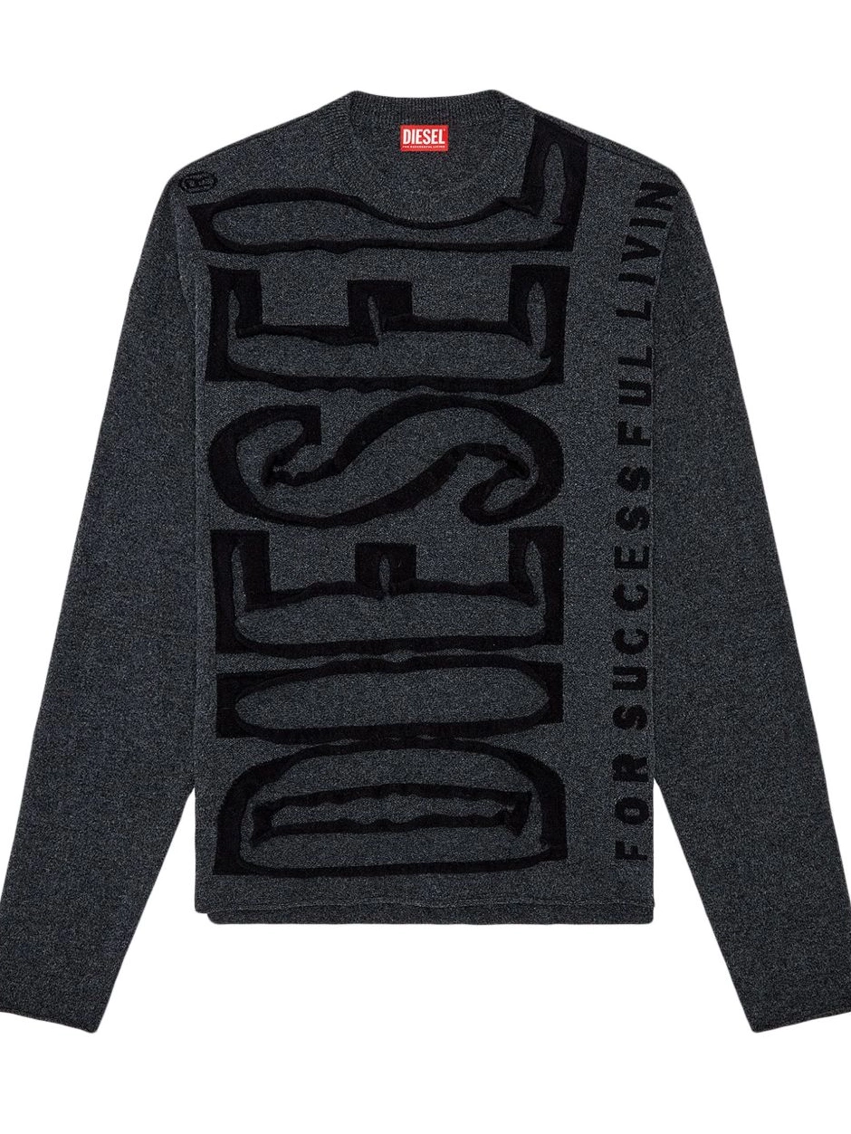 Affordable Diesel Men logo-intarsia wool jumper K-Floyd 0225