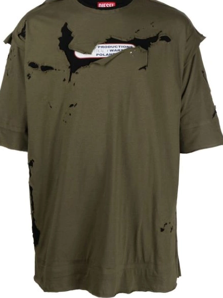 Affordable raw-cut T-shirt Men paint-splatter Diesel 0217